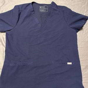 women's Navy Casma - Three-Pocket Scrub Top - L Navy